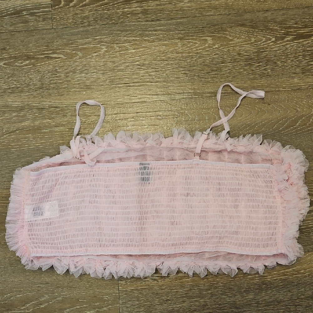3X Pink Ruffled Crop Top - Picture 4 of 4